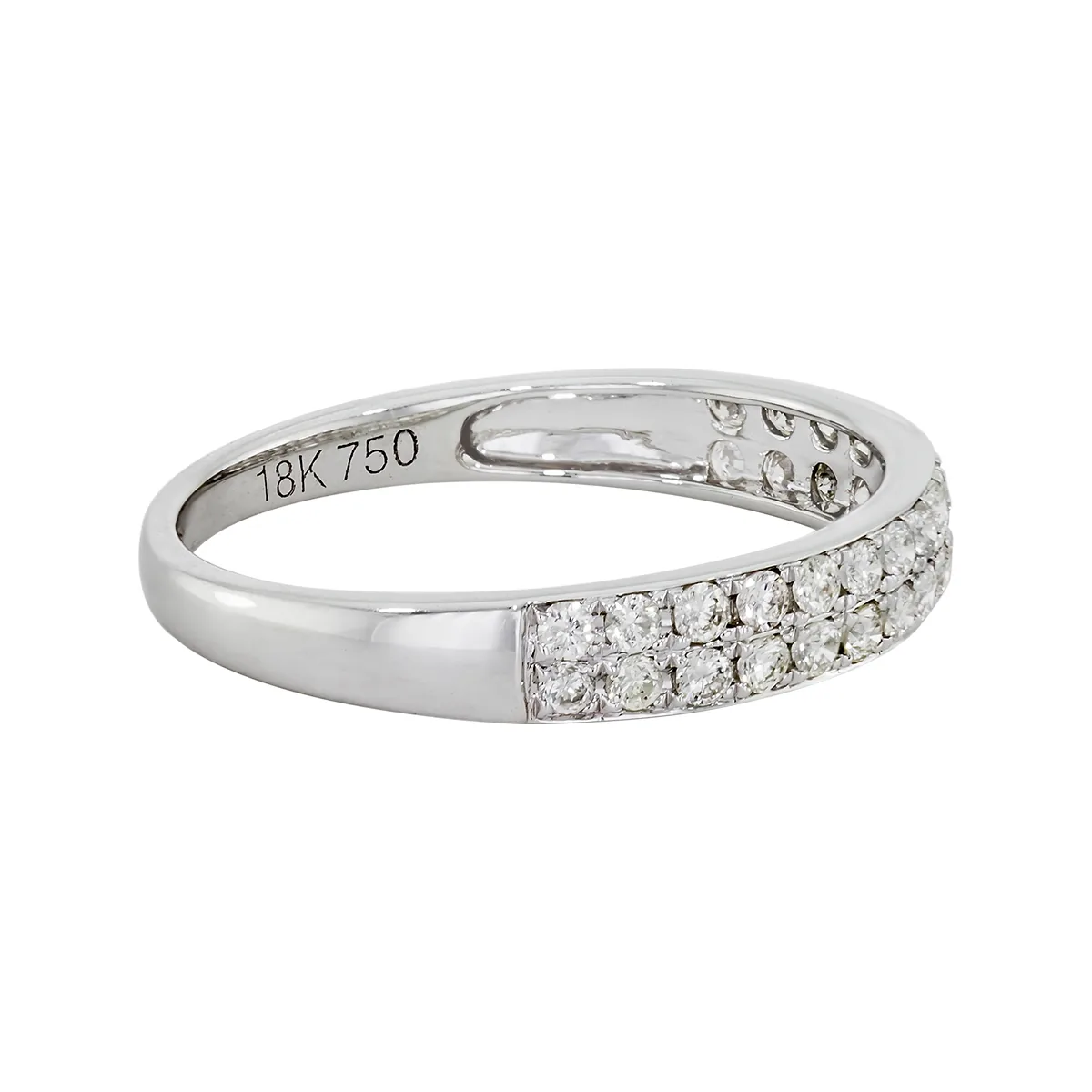 Argolla en oro blanco de 18 Kilates, con diamantes de 0.41 Ct, 3.50 mm. de ancho