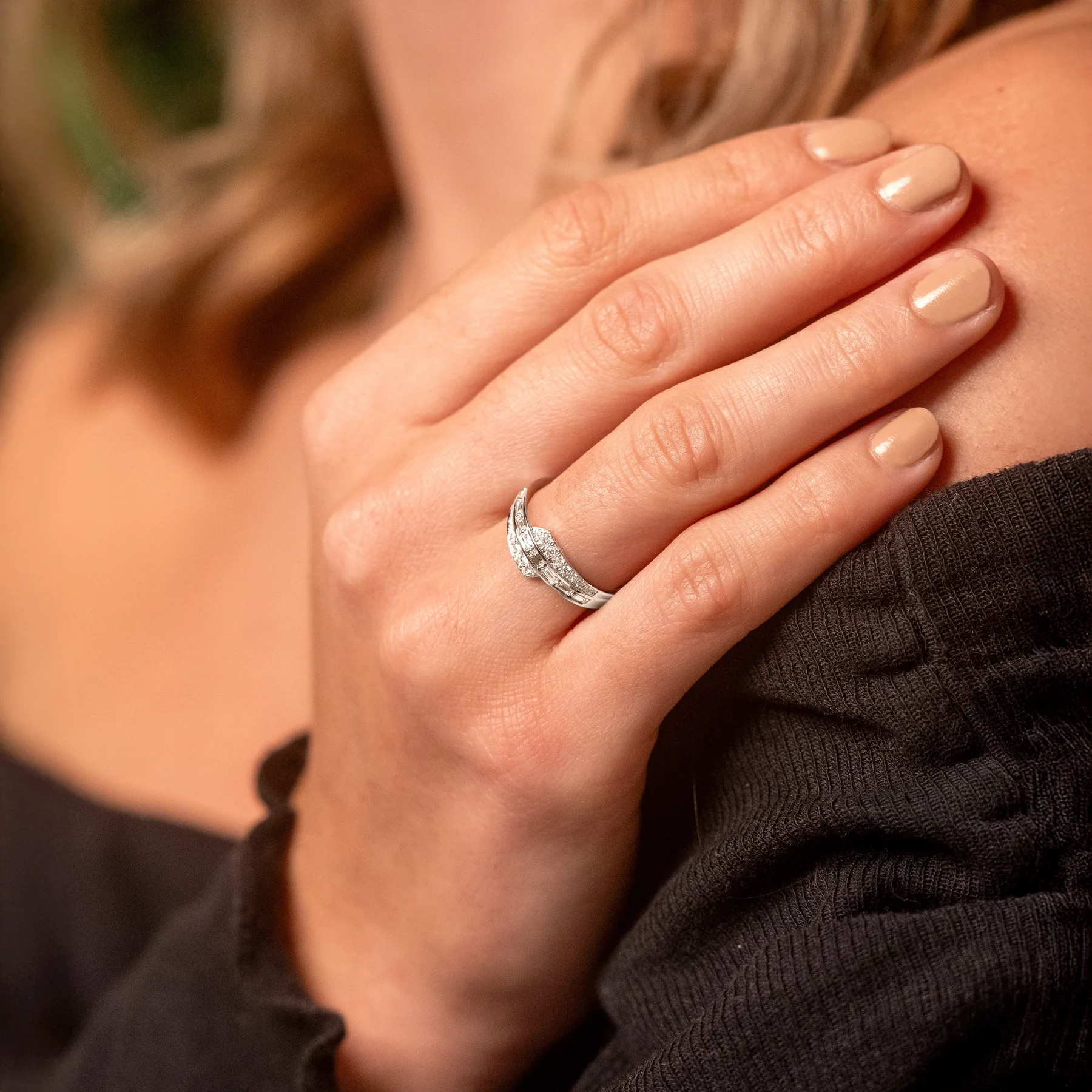 Anillo en oro blanco de 18 Kilates, con diamantes de 0.50 Ct