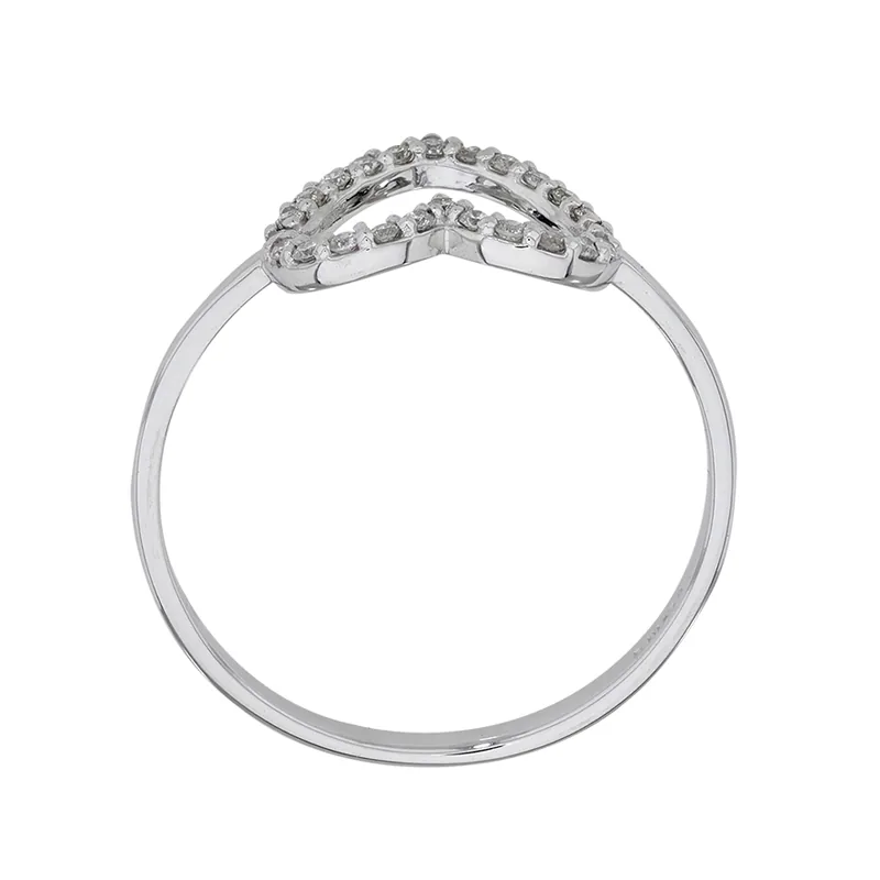 Anillo de corazón en oro blanco de 18 Kilates, con diamantes de 0.19 Ct