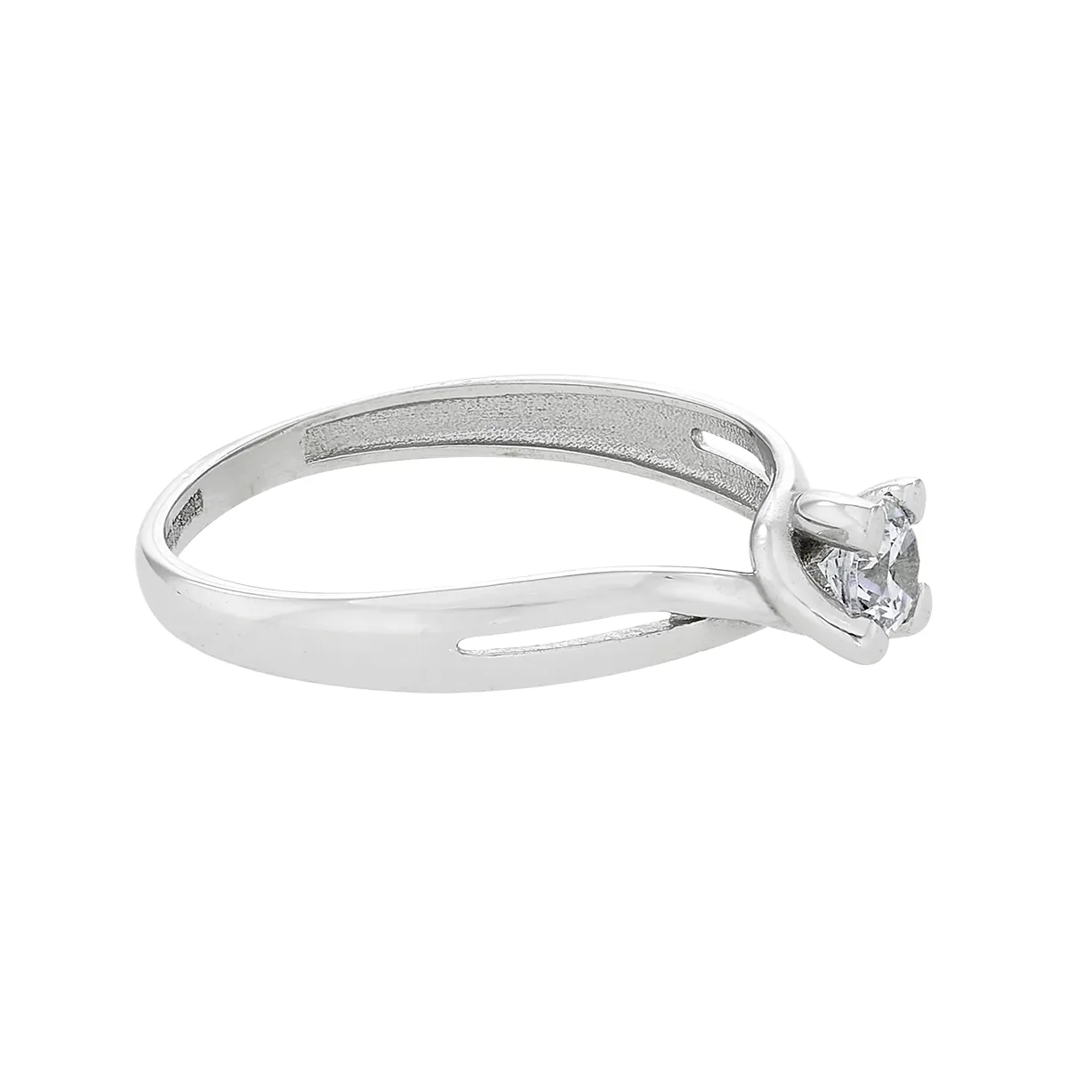 Anillo en oro blanco de 18 Kilates, con zircón central