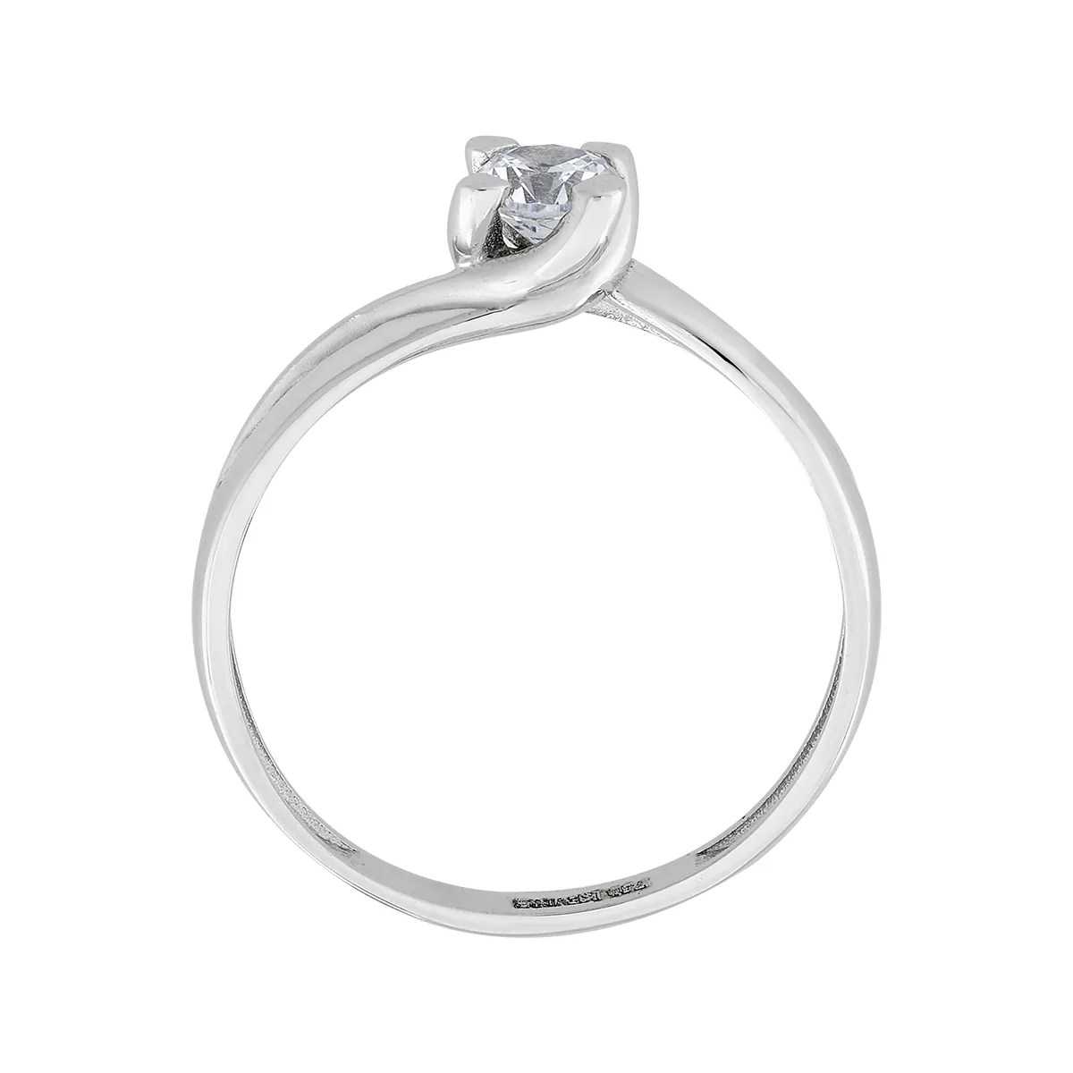 Anillo en oro blanco de 18 Kilates, con zircón central