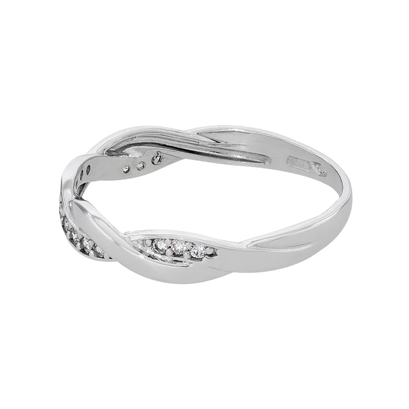 Anillo en oro blanco de 18 Kilates, con zircones