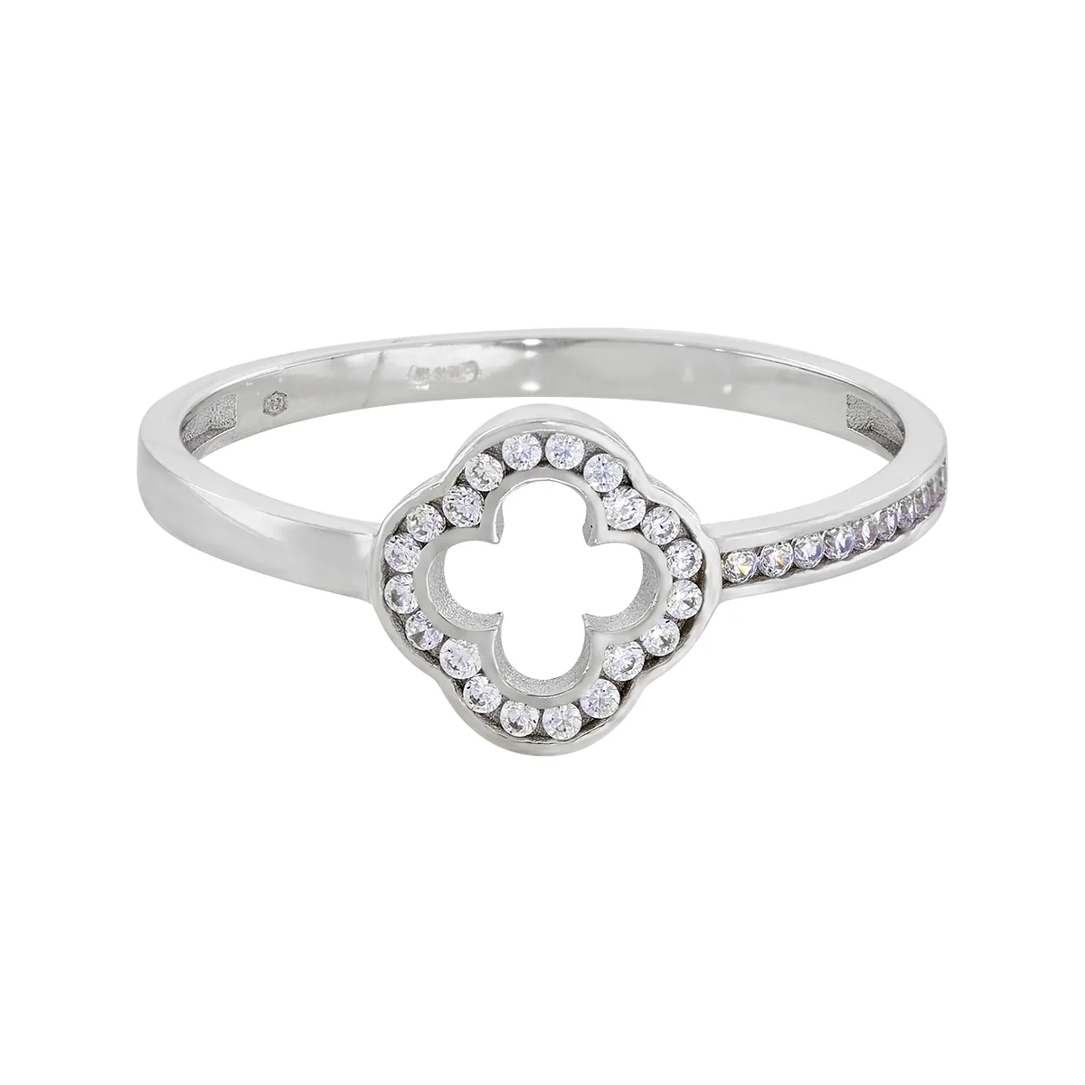 Anillo en oro blanco de 18 Kilates, con zircones