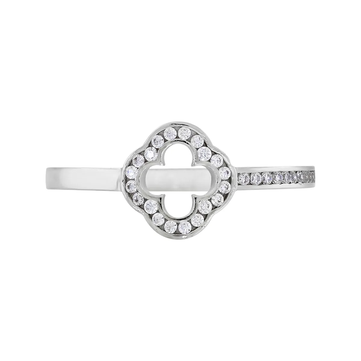 Anillo en oro blanco de 18 Kilates, con zircones