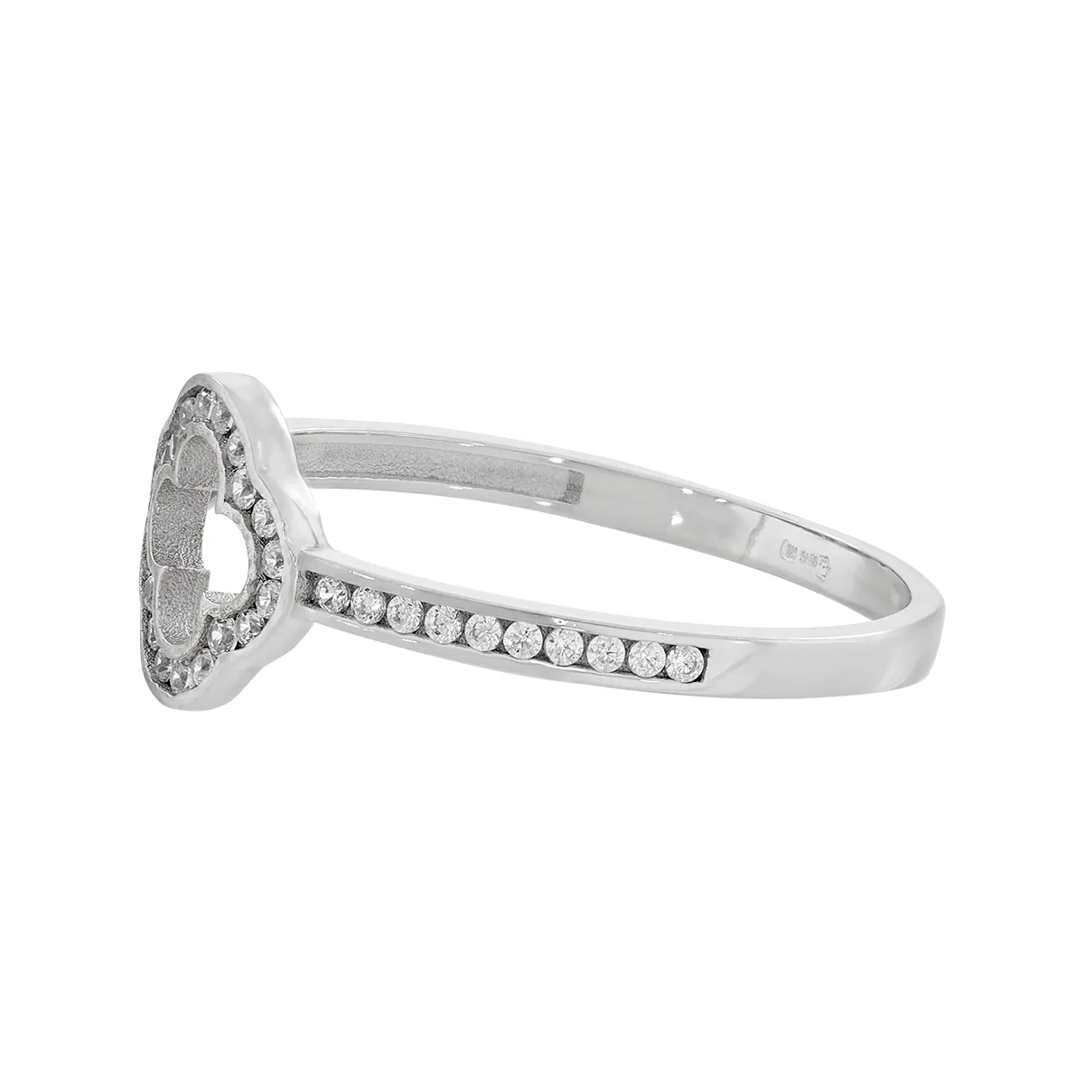 Anillo en oro blanco de 18 Kilates, con zircones