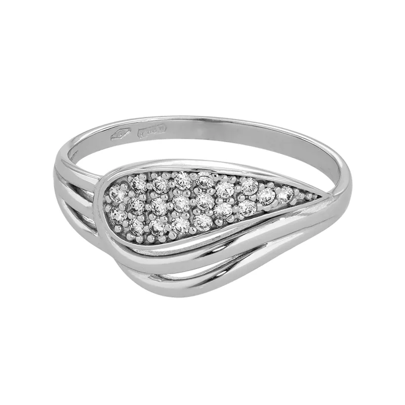 Anillo en oro blanco de 18 Kilates, con zircones