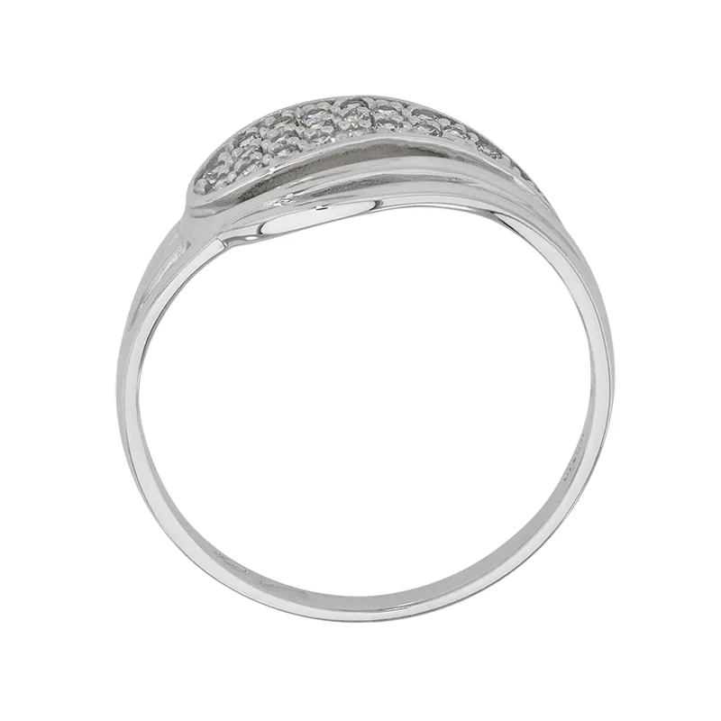 Anillo en oro blanco de 18 Kilates, con zircones