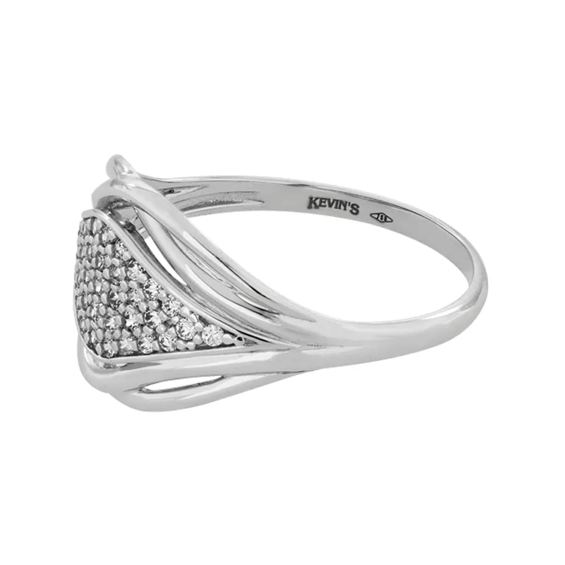 Anillo en oro blanco de 18 Kilates, con zircones