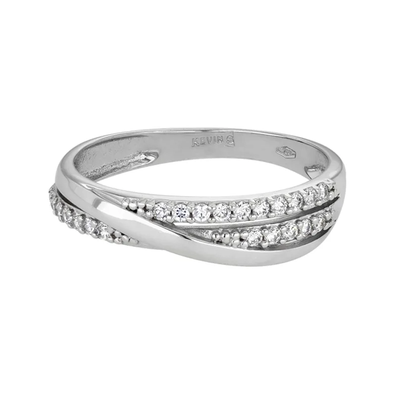 Anillo en oro blanco de 18 Kilates, con zircones