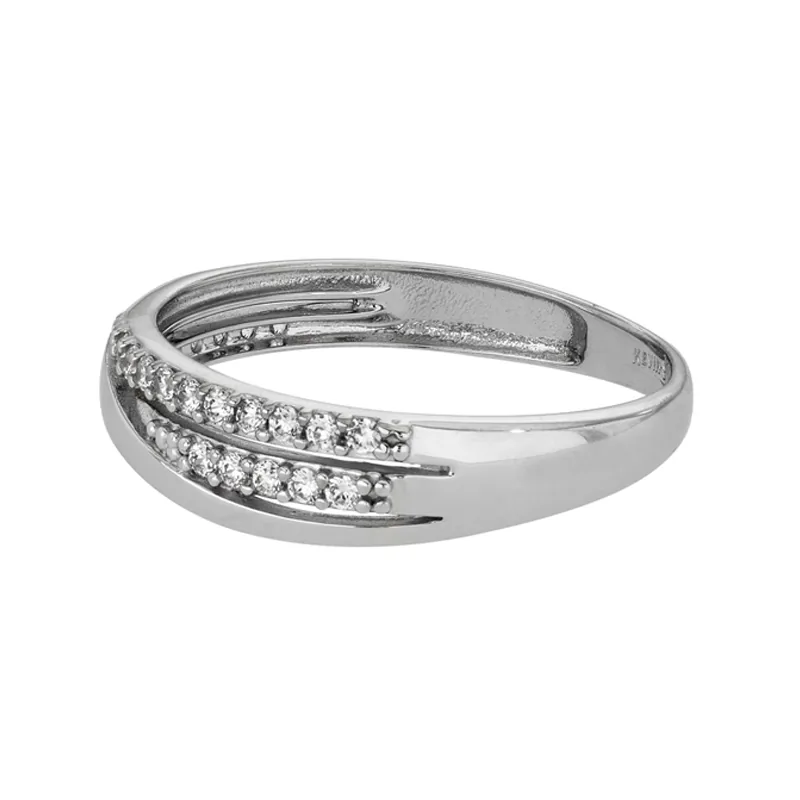 Anillo en oro blanco de 18 Kilates, con zircones