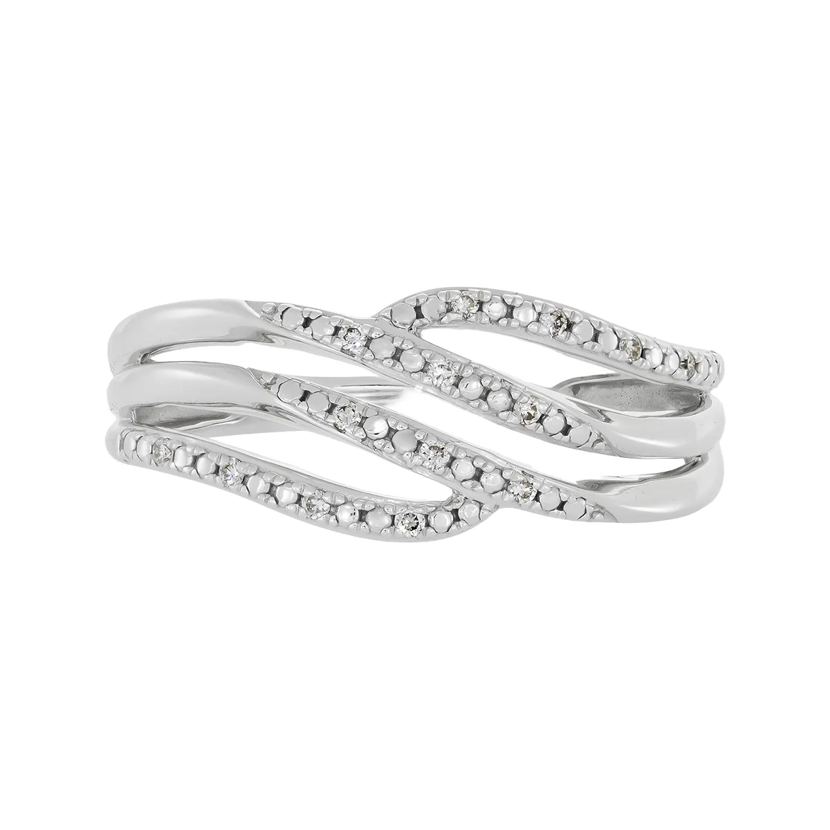 Anillo en oro blanco de 18 Kilates, con diamante de laboratorio de 0.04 Ct