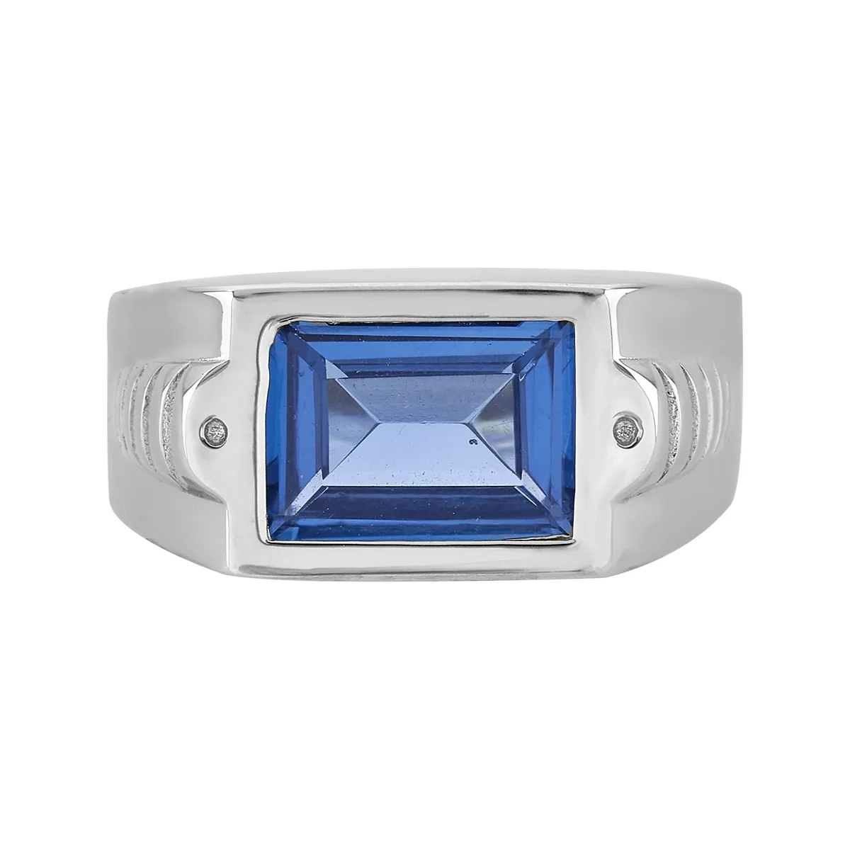 Anillo en plata Ley 925, con cristal central, de la coleccion Sueños