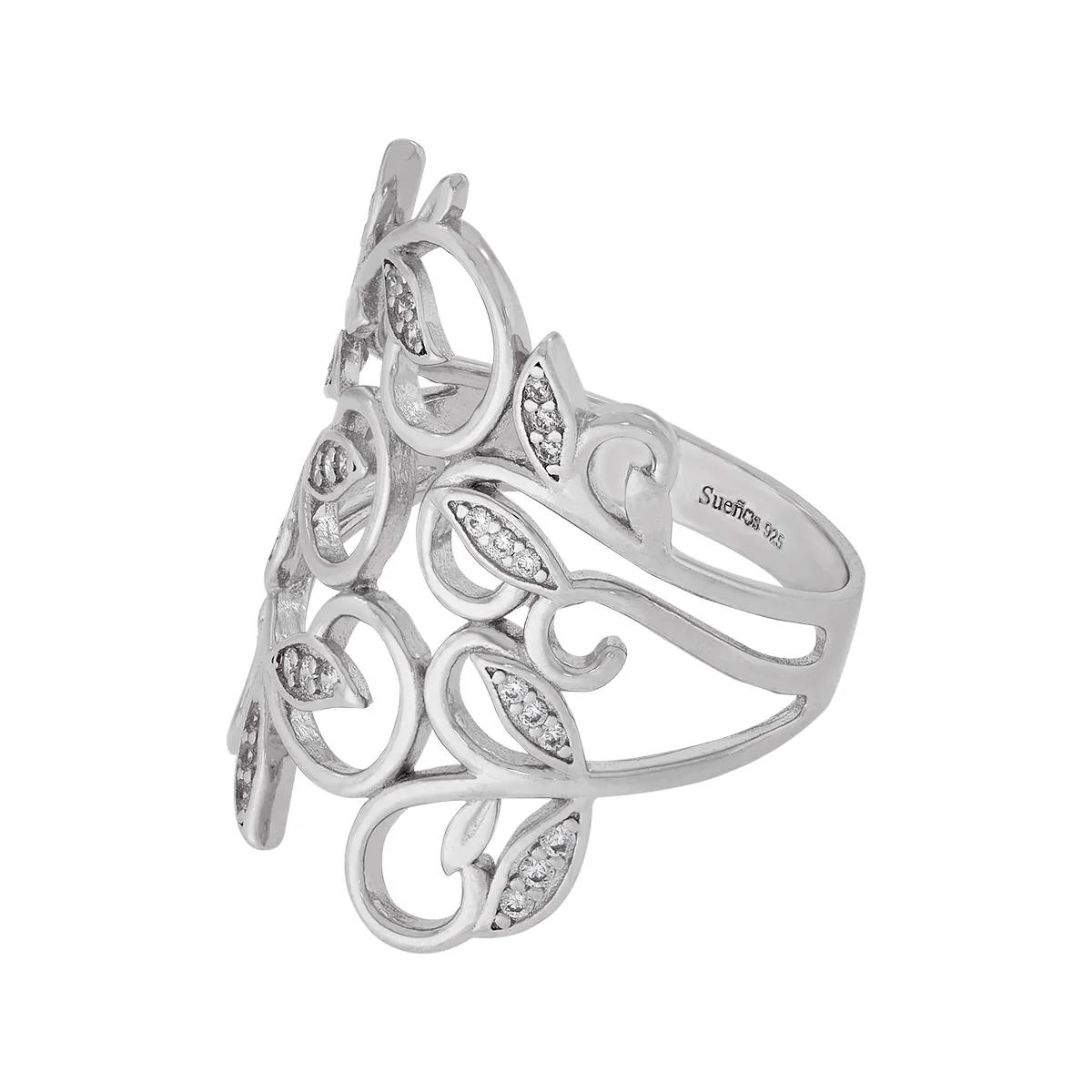 Anillo en plata Ley 925, con cristales, de la coleccion Sueños