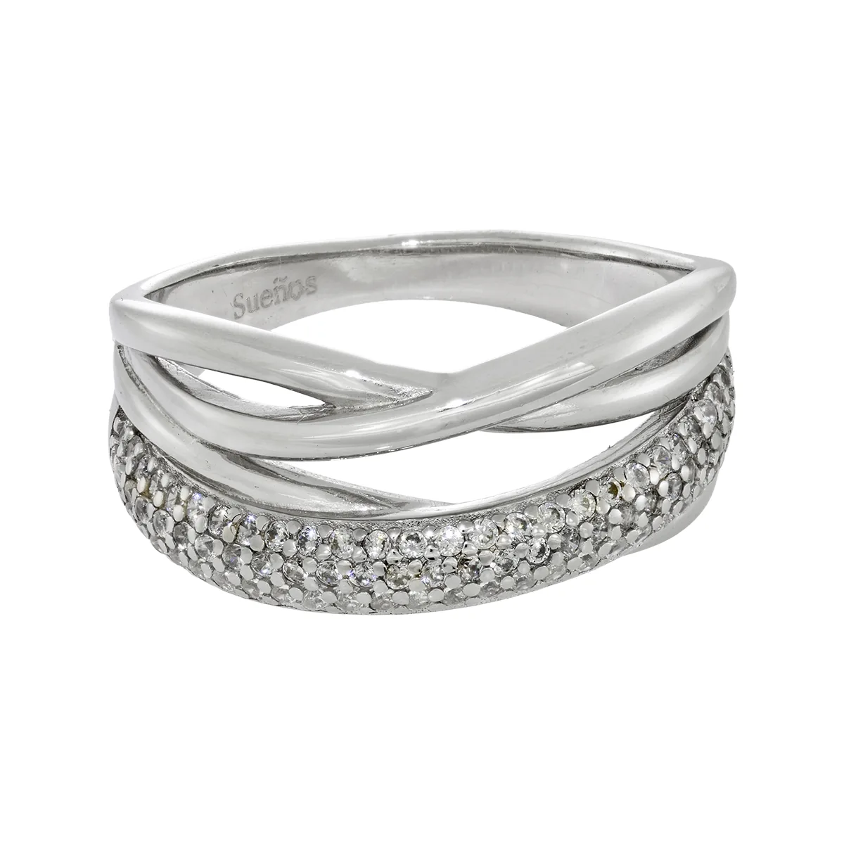 Anillo en plata Ley 925, con zircones, de la coleccion Sueños