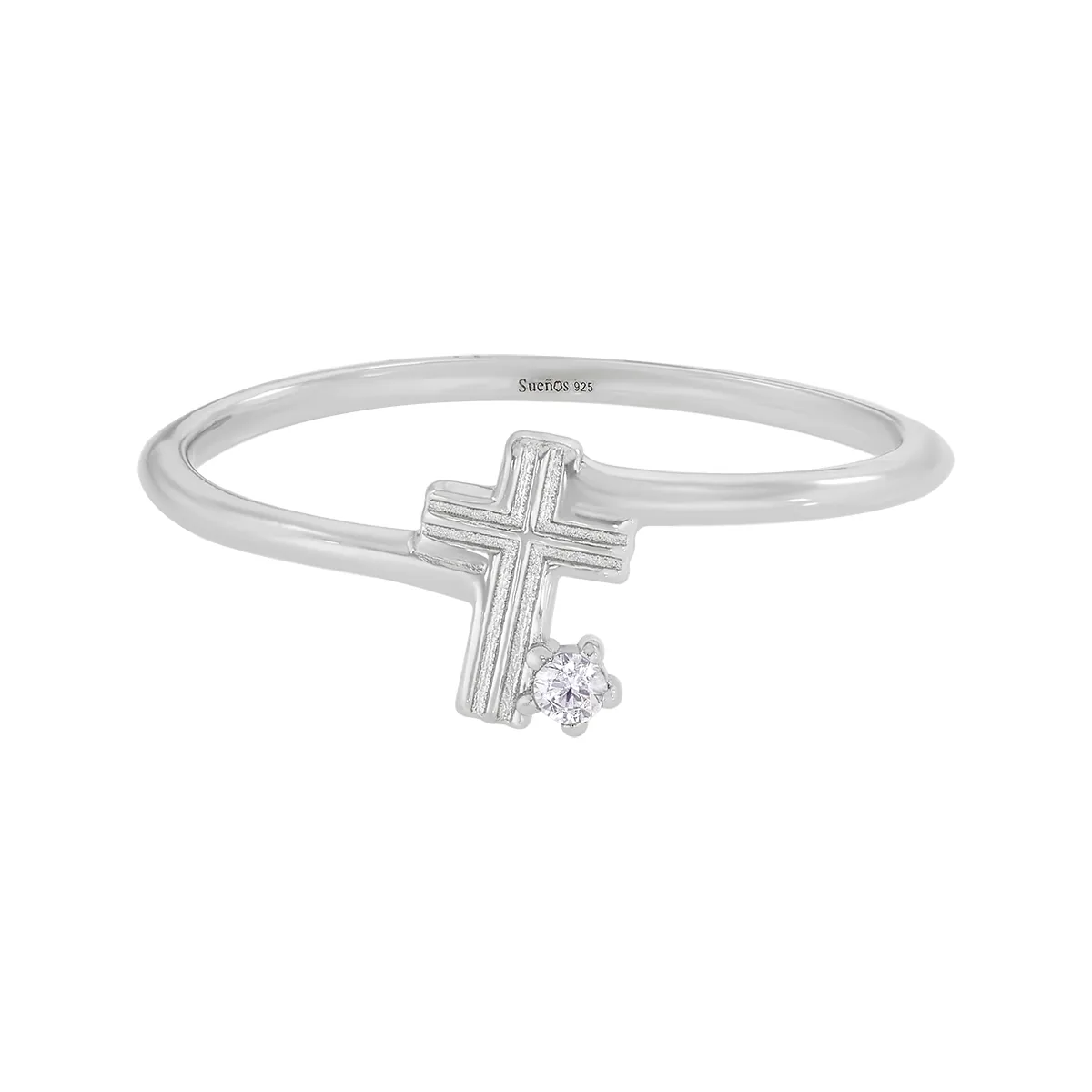 Anillo en plata Ley 925, con cristal central, de la coleccion Sueños