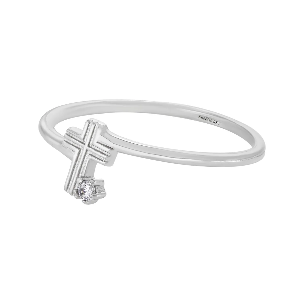 Anillo en plata Ley 925, con cristal central, de la coleccion Sueños