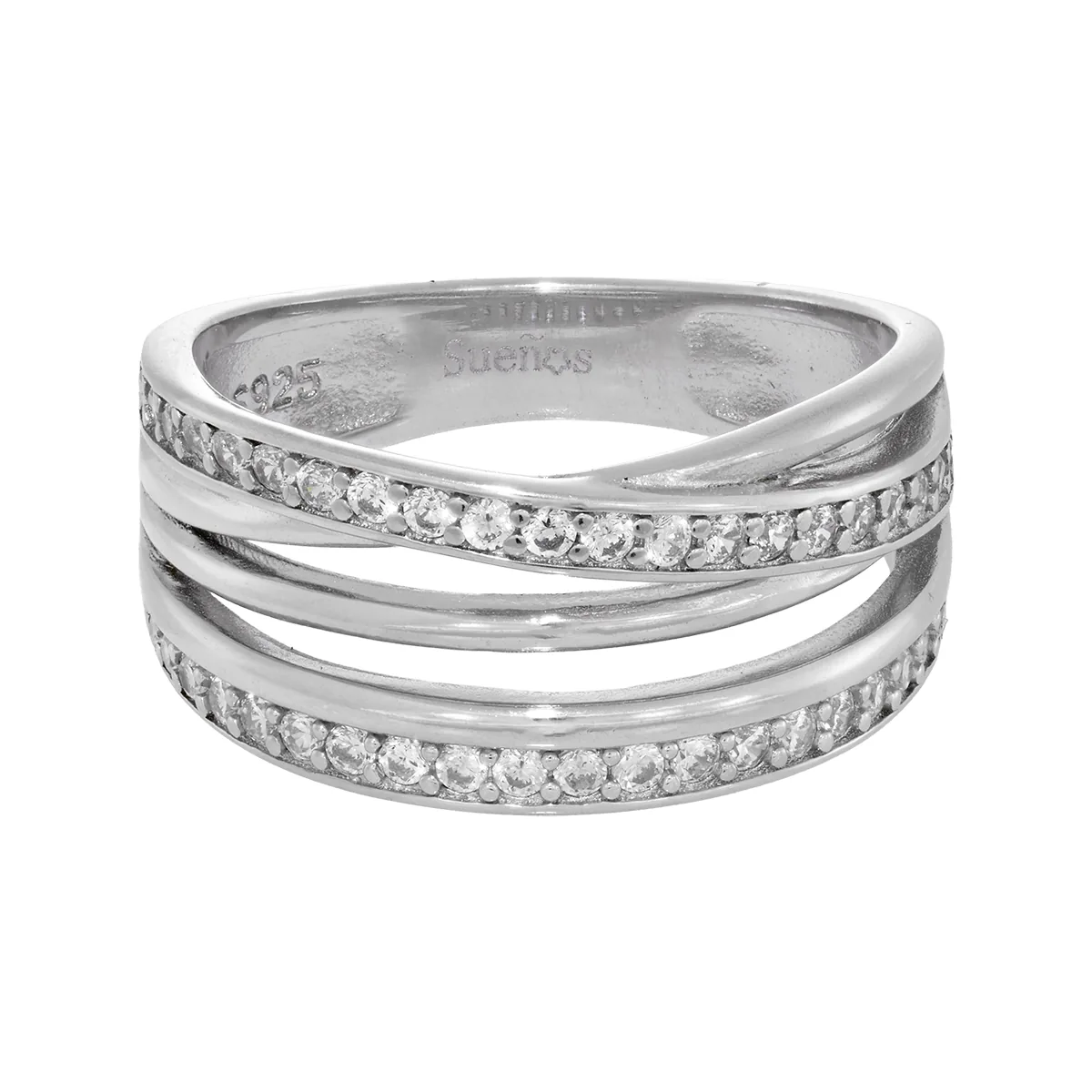 Anillo en plata Ley 925, con zircones, de la coleccion Sueños