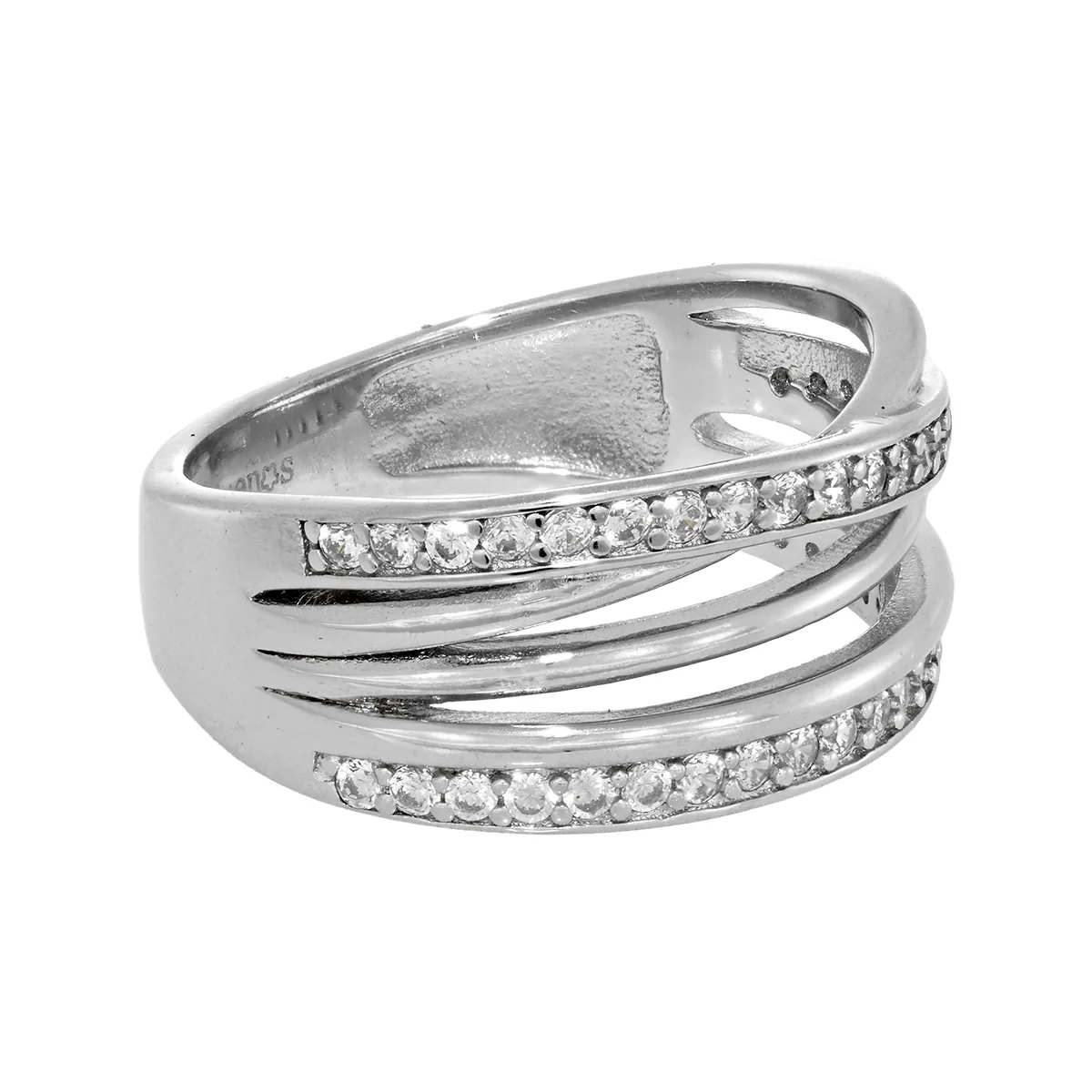 Anillo en plata Ley 925, con zircones, de la coleccion Sueños
