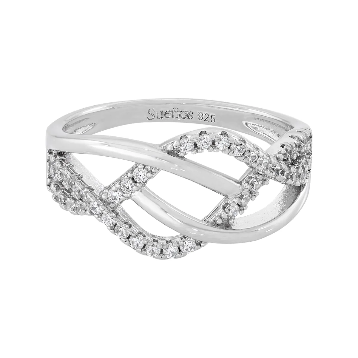 Anillo en plata Ley 925, con cristales, de la coleccion Sueños