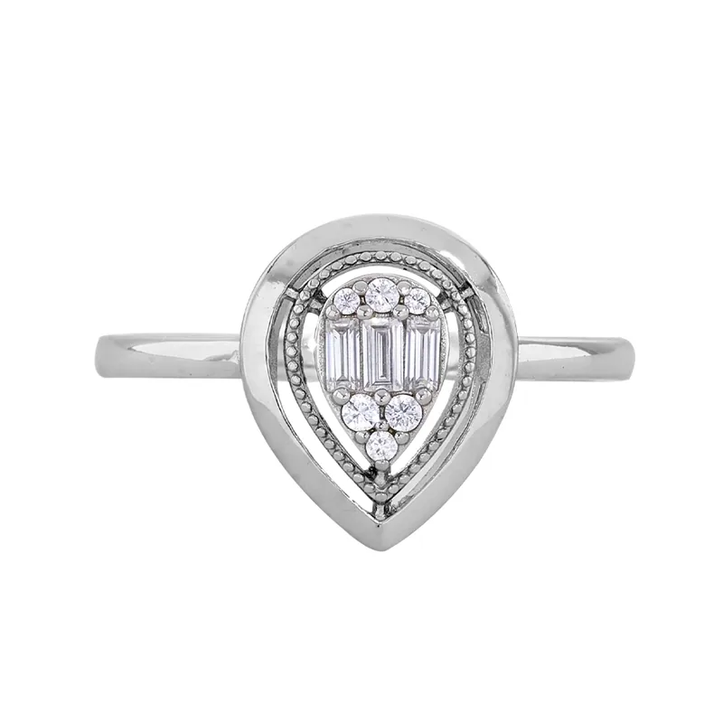 Anillo en plata Ley 925, con zircones, de la coleccion Sueños
