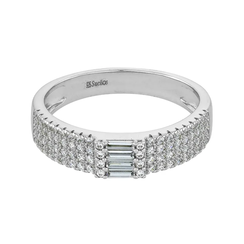 Anillo en plata Ley 925, con zircones, de la coleccion Sueños
