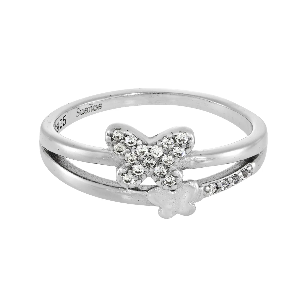 Anillo de mariposa en plata Ley 925, con zircones - Coleccion Sueños