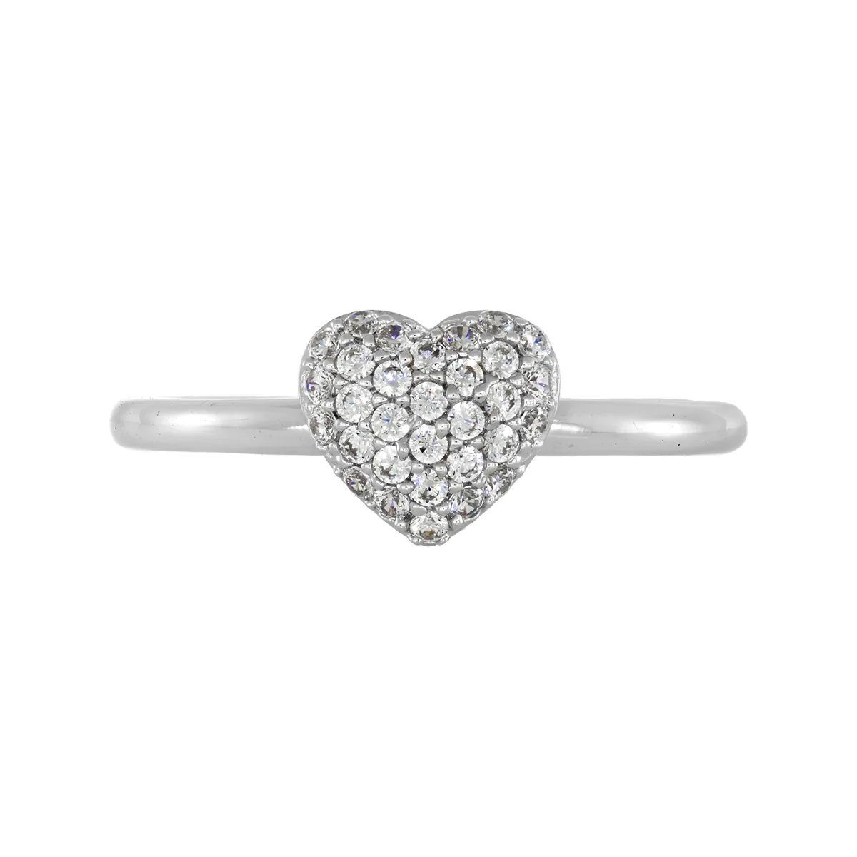 Anillo  de corazón en plata Ley 925, con zircones - Colección Sueños