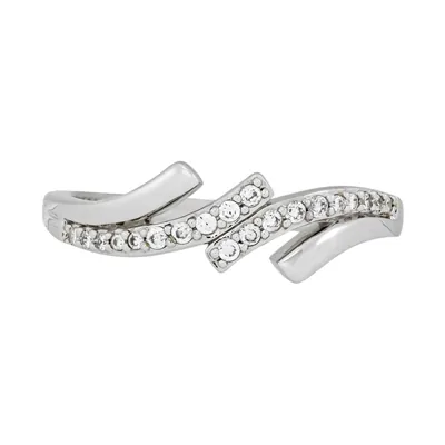 Anillo franjas, con zircones redondos, en plata ley 925, rodinado, liso - Colección Sueños