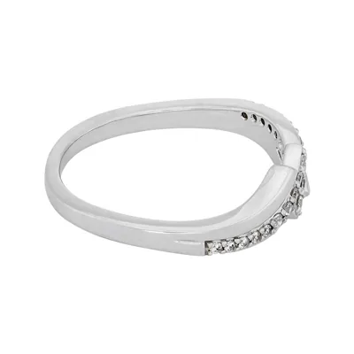 Anillo franjas, con zircones redondos, en plata ley 925, rodinado, liso - Colección Sueños