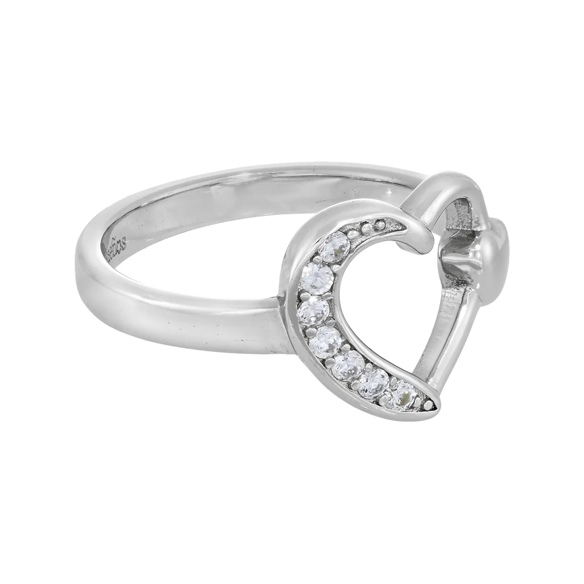 Anillo de corazones en plata Ley 925, con zircones - Colección Sueños