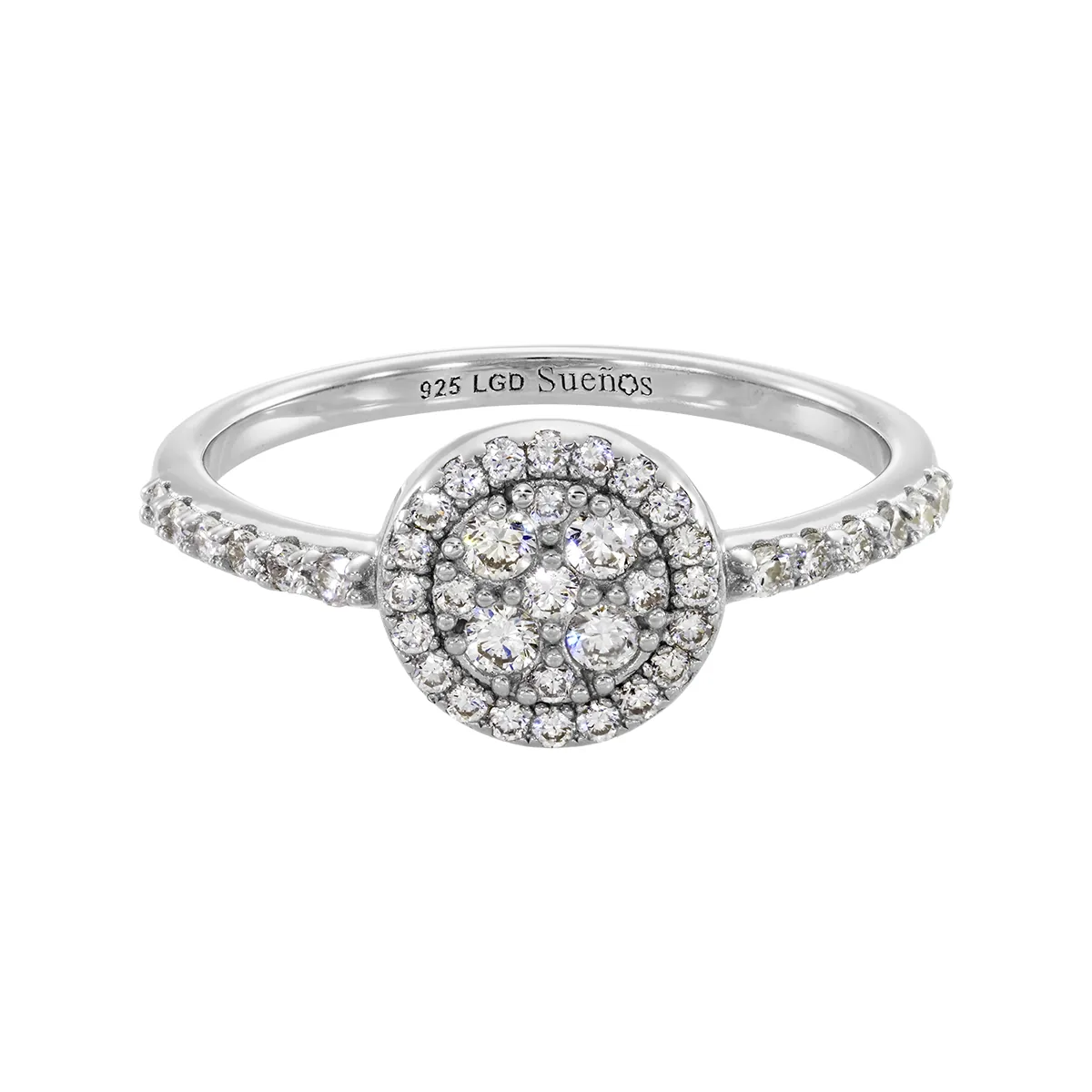 Anillo círculo, en plata ley 925, rodinado - Colección Sueños