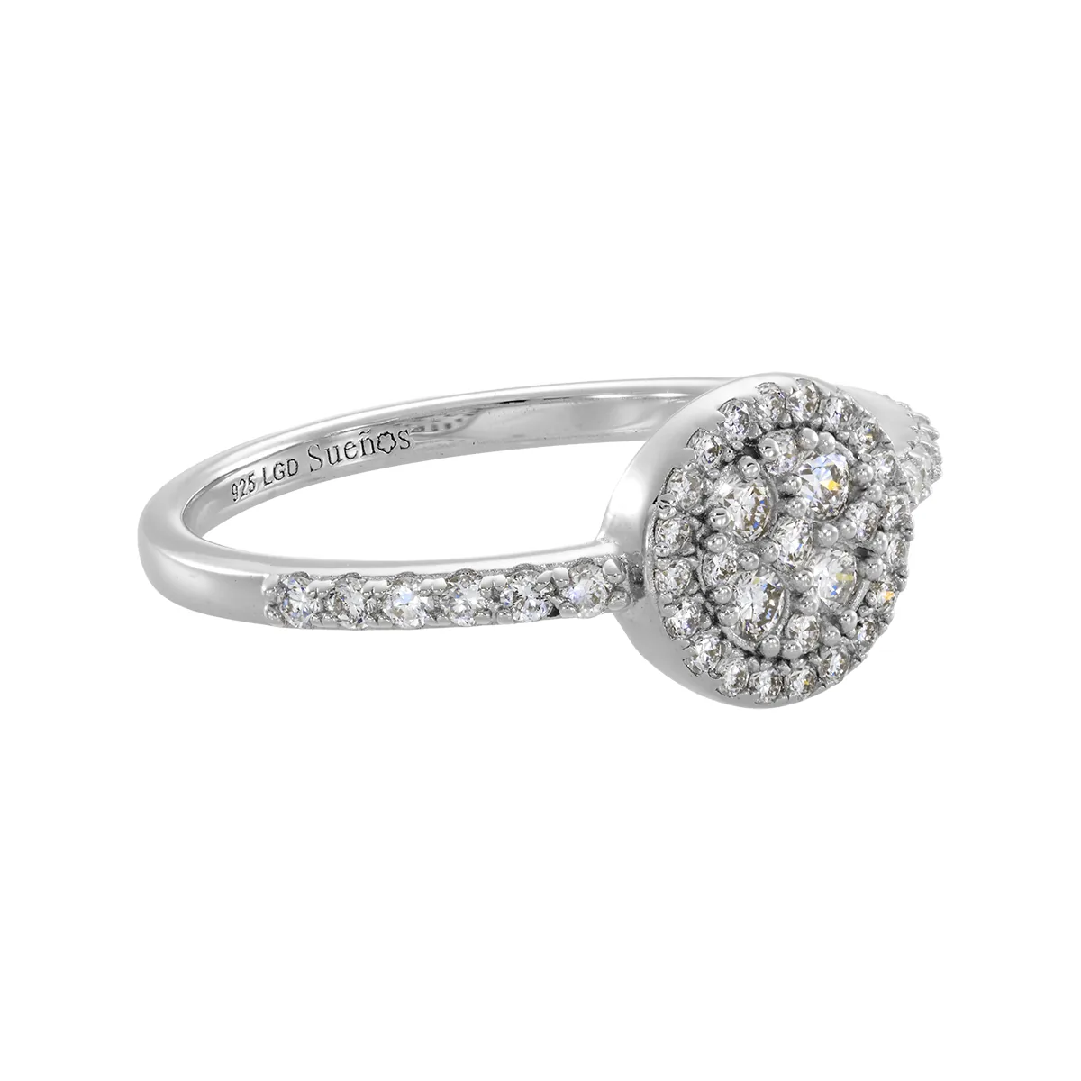 Anillo círculo, en plata ley 925, rodinado - Colección Sueños