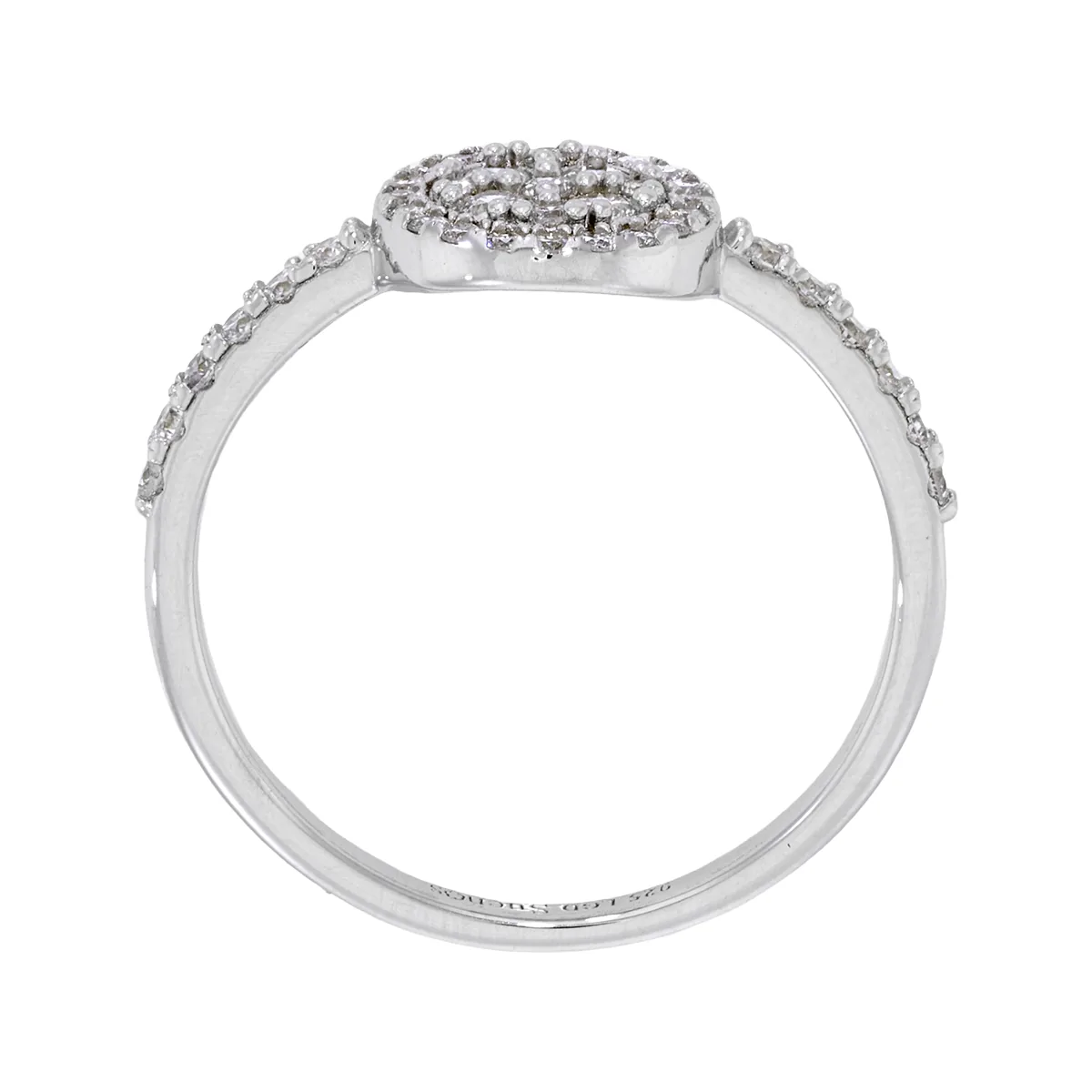 Anillo círculo, en plata ley 925, rodinado - Colección Sueños