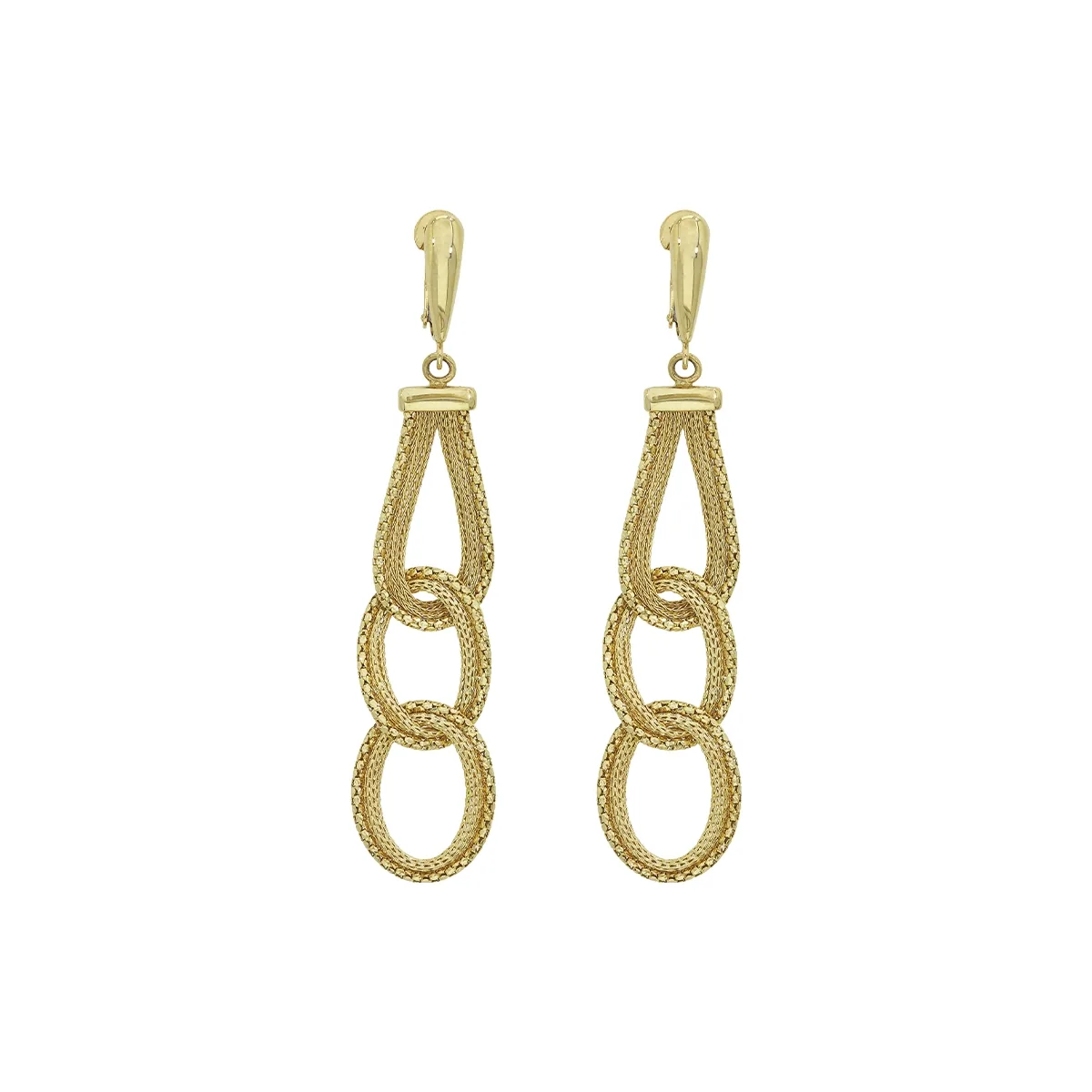 Aretes en oro amarillo de 18 Kilates con visos