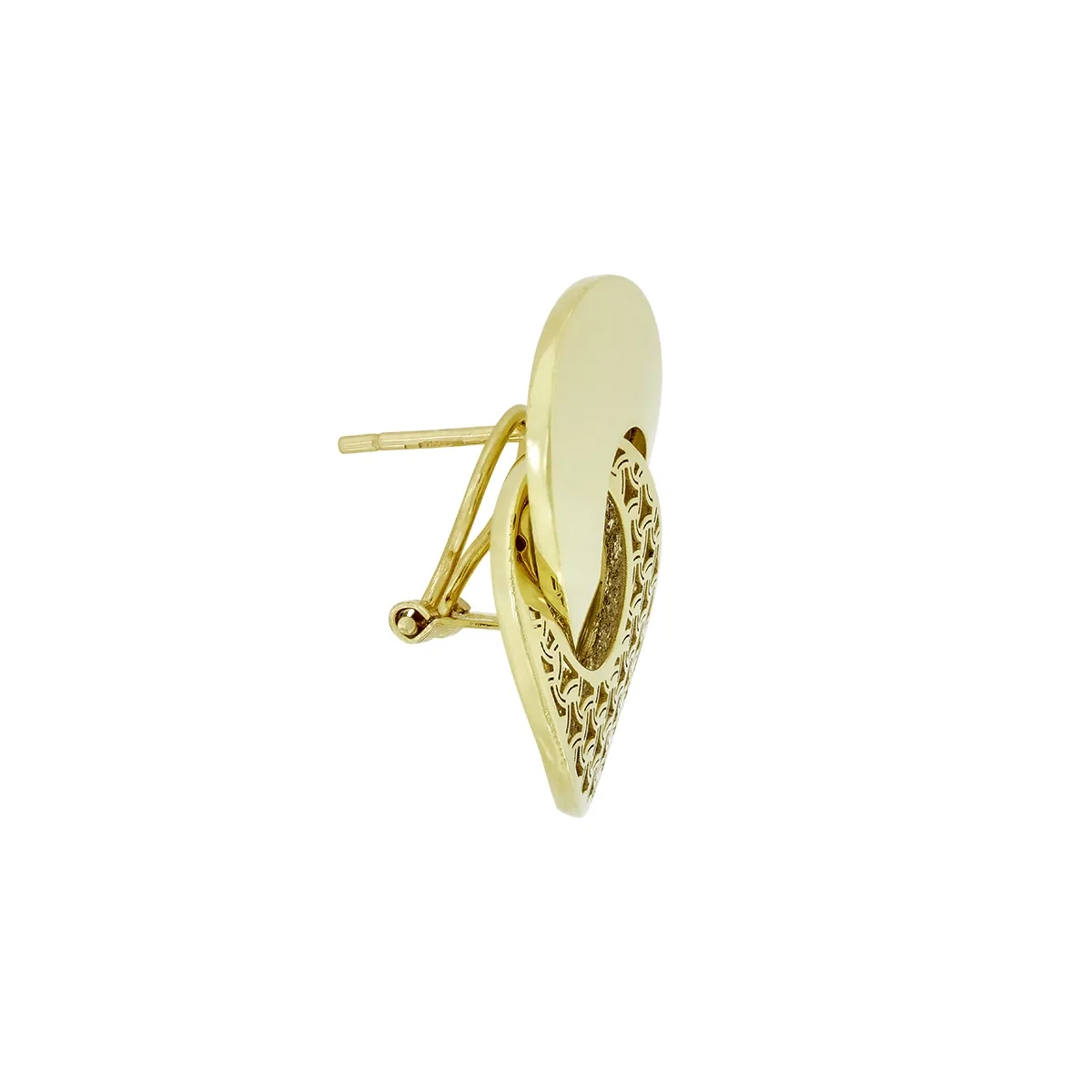 Aretes en oro amarillo de 18 Kilates con visos, Figuras geométricas