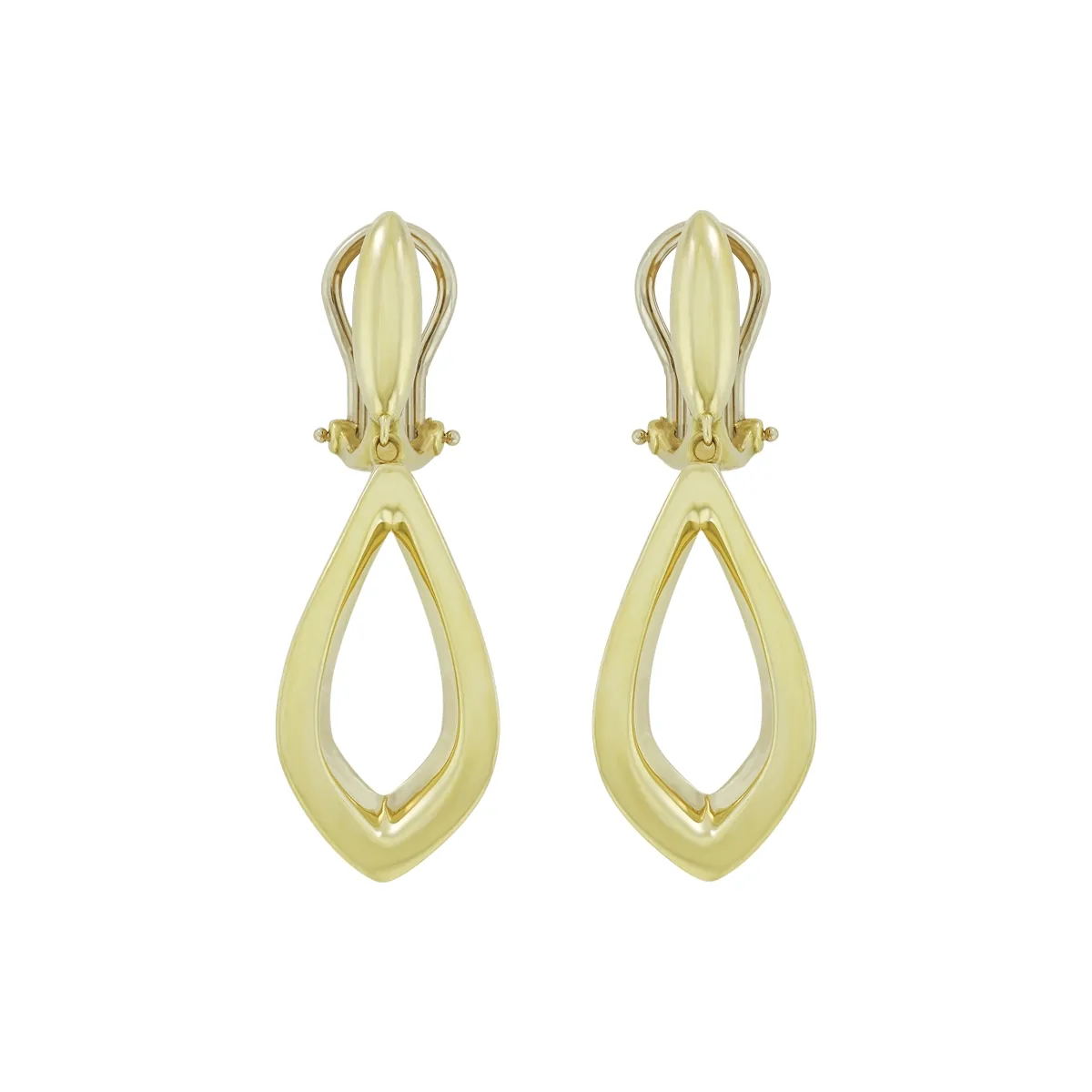 Aretes en oro amarillo de 18 Kilates, Hoja