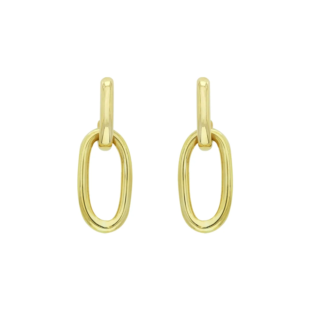 Aretes en oro amarillo de 18 Kilates, Ovalo