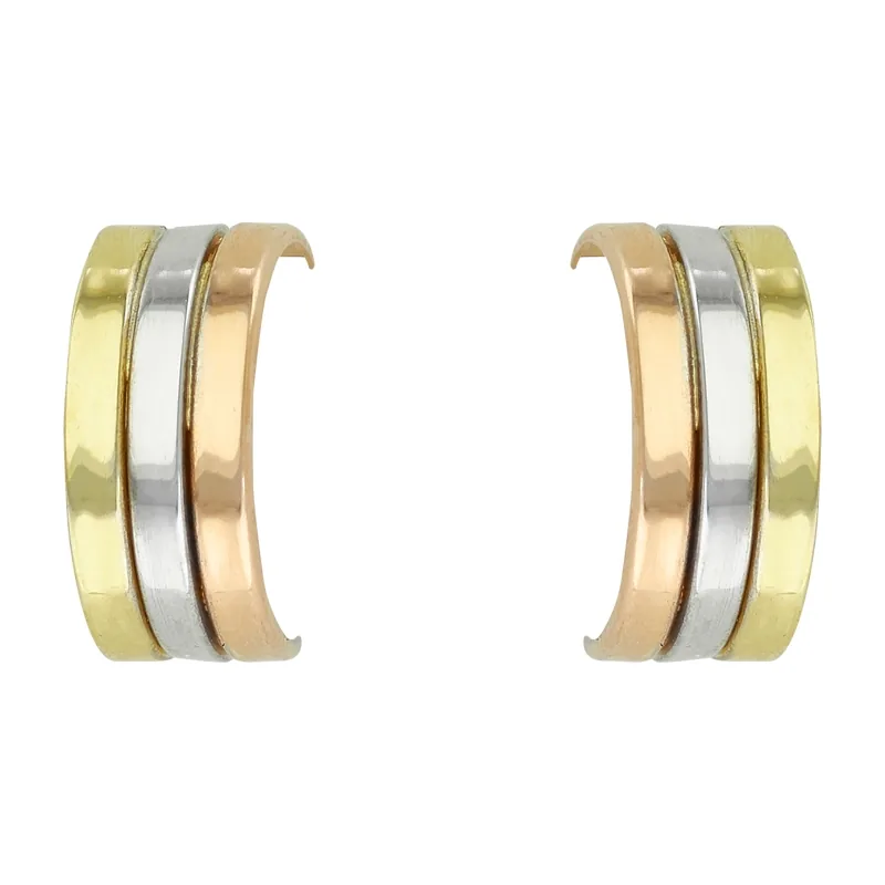Aretes en oro amarillo de 18 Kilates, 1/2 caña
