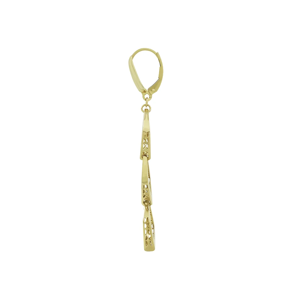 Aretes en oro amarillo de 18 Kilates con visos, Figuras geométricas