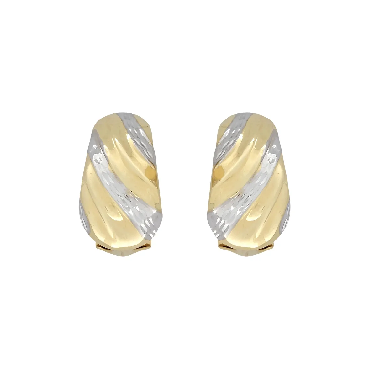 Aretes en oro amarillo de 18 Kilates con visos, Barras