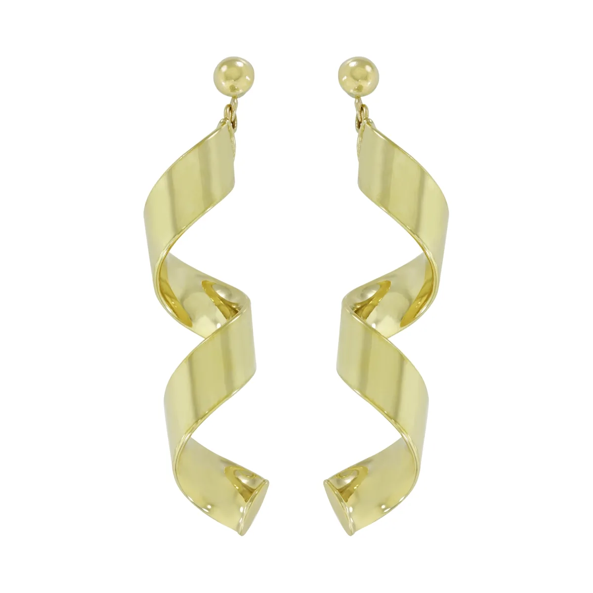 Aretes en oro amarillo de 18 Kilates, Espiral