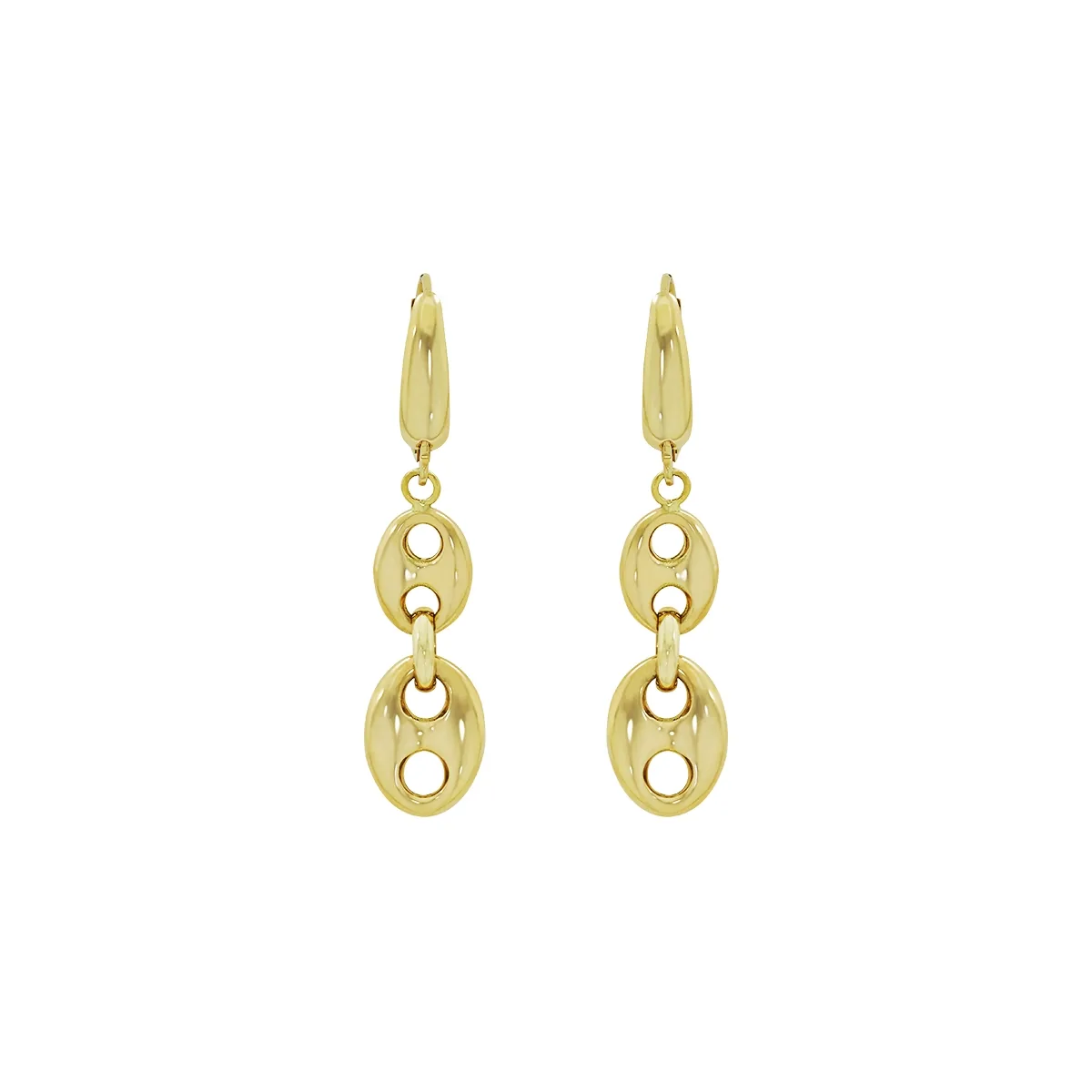 Aretes en oro amarillo de 18 Kilates, Tiras