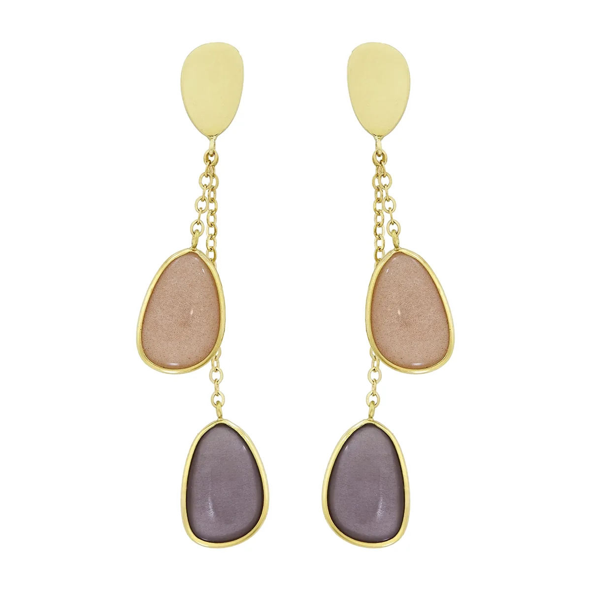 Aretes en oro amarillo de 18 Kilates, Tiras, con otras