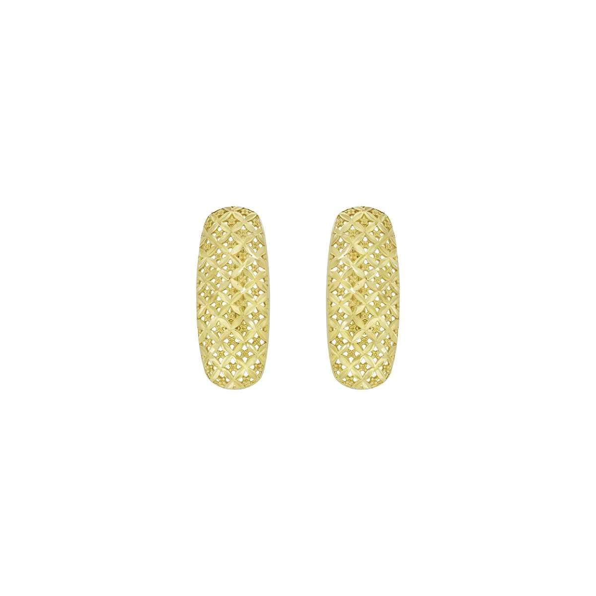 Aretes en oro amarillo de 18 Kilates con visos, Barras