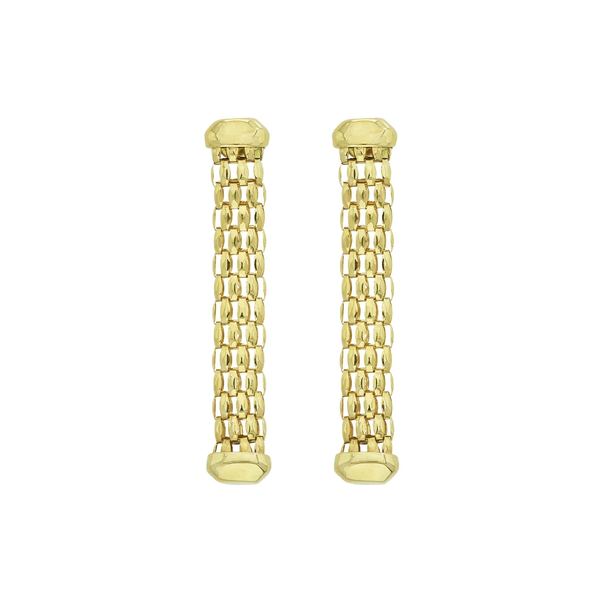 Aretes tiras, oro tono amarillo 18k, liso