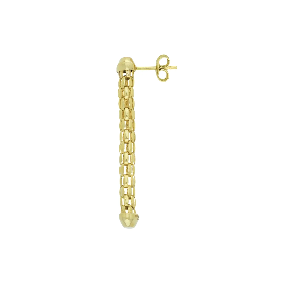 Aretes tiras, oro tono amarillo 18k, liso
