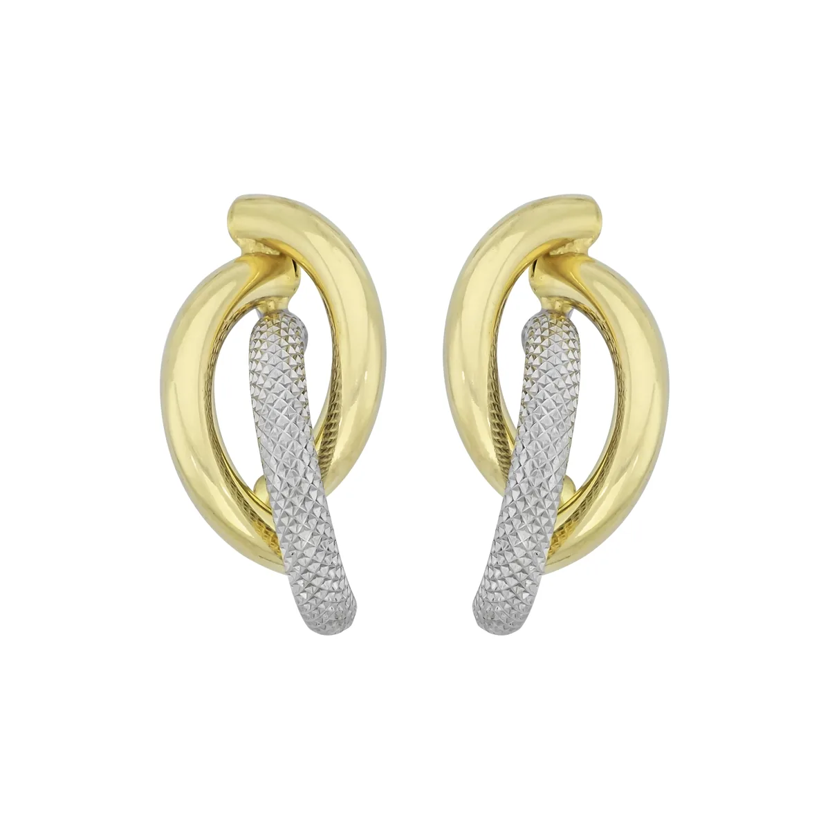 Aretes en oro amarillo de 18 Kilates con visos, Franjas