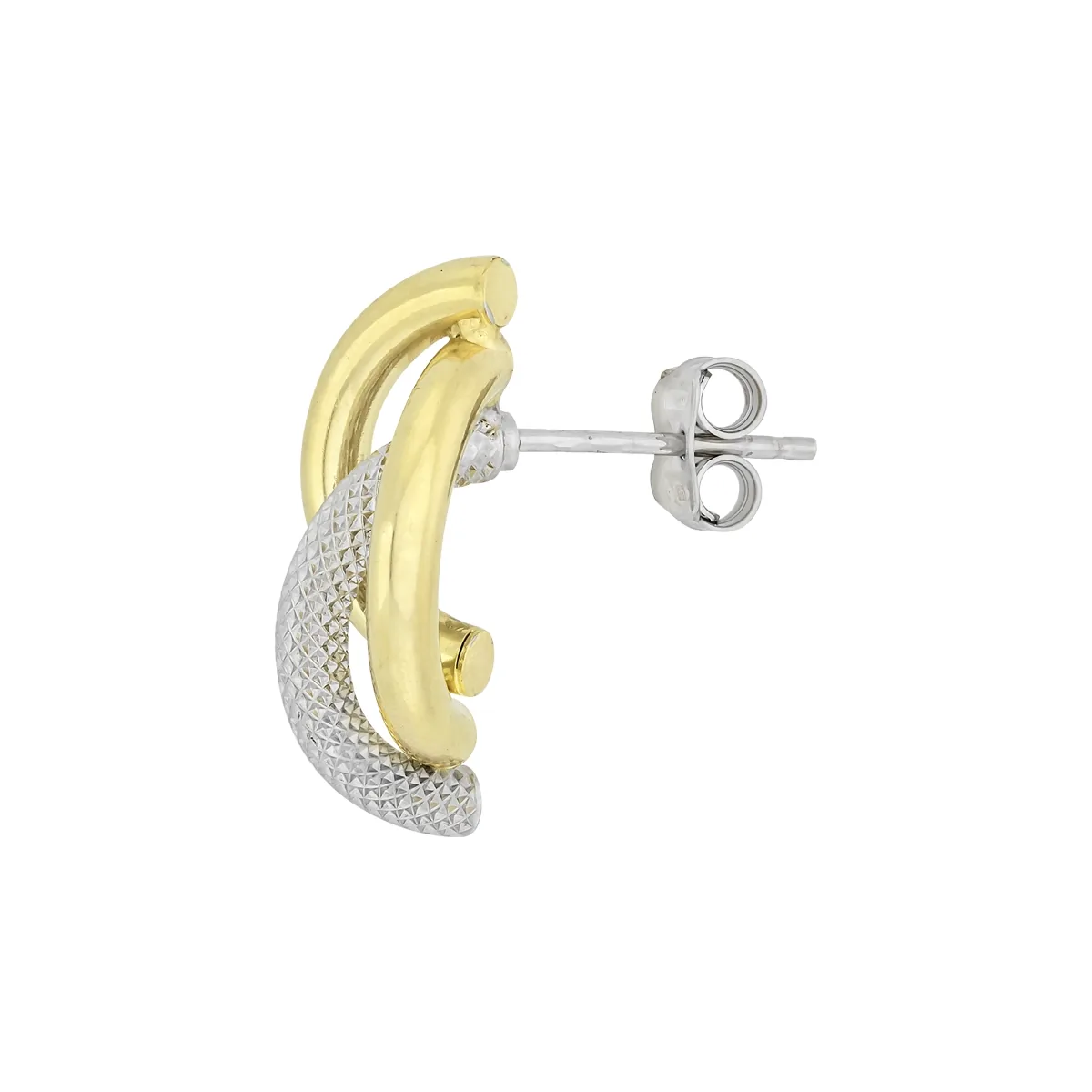 Aretes en oro amarillo de 18 Kilates con visos, Franjas