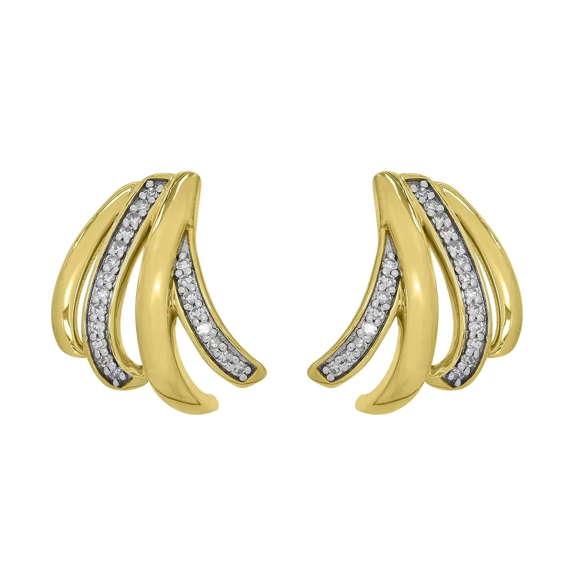 Aretes franjas, con diamantes con un peso total de 0.10Ct, oro 2 tonos rodinado, liso