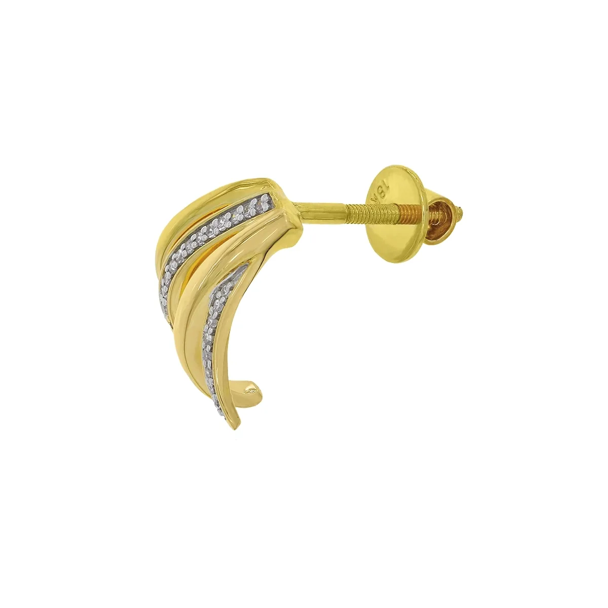 Aretes franjas, con diamantes con un peso total de 0.10Ct, oro 2 tonos rodinado, liso